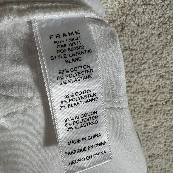 Frame Denim White Jeans NWT Size 26 Le Skinny De Jeanne Blanc White Step Hem - Picture 12 of 14
